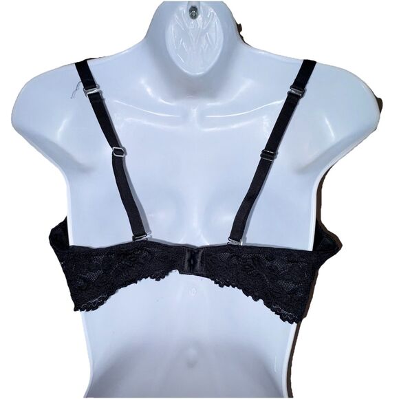 Frederick's Of Hollywood Black Lace Push Up Bra Size 38D Convertible - Picture 8 of 15